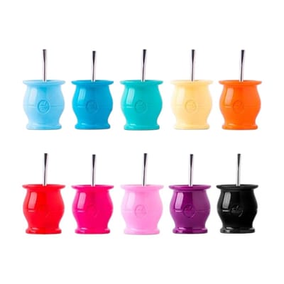 MATE CON BOMBILLA COLORES