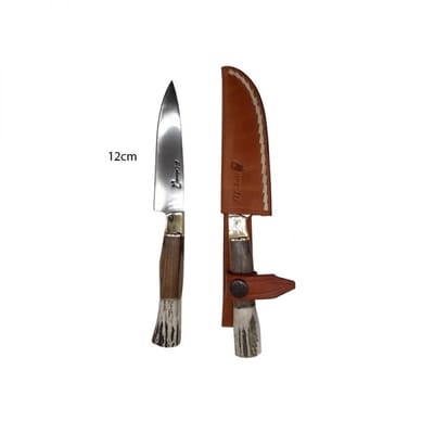 CUCHILLO 12CM ASTA DE MADERA Y VAINA COMUN