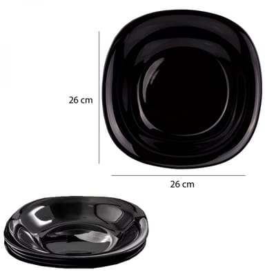 PLATO PLAYO CUADRADO NEGRO 26 CM