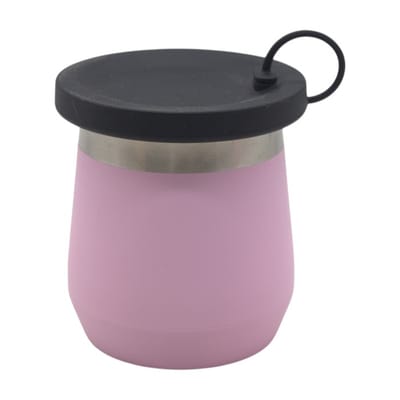 MATE ACERO ROSA C/TAPA SILICONA