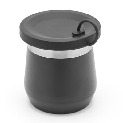 MATE ACERO NEGRO C/ TAPA SILICONA