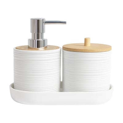 SET DE BAÑO DISPENSER VASO Y BASE