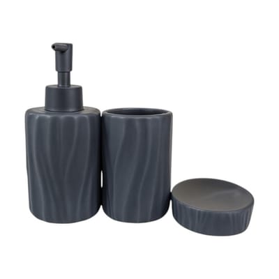 SET DE BAÑO X3 (BLANCO/NEGRO)