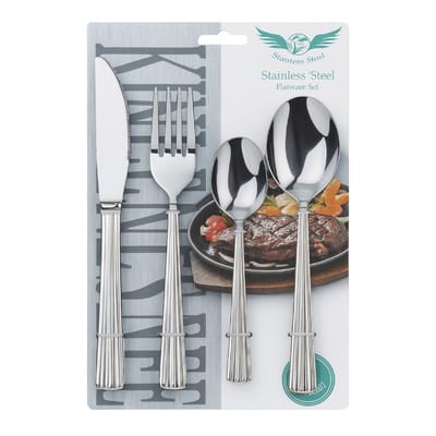 JUEGO DE CUBIERTOS CON RELIEVE X8