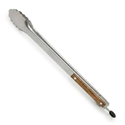 PINZA ACERO INOX CON MADERA GRANDE