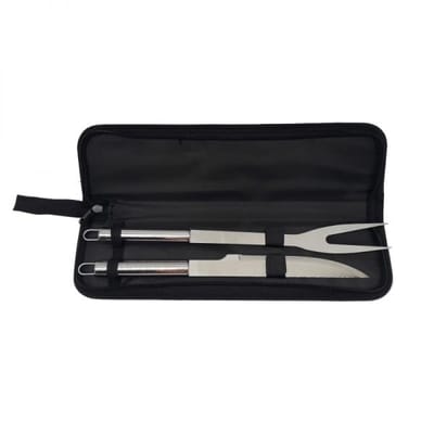 SET ASADO X2 ACERO ESTUCHE NEGRO