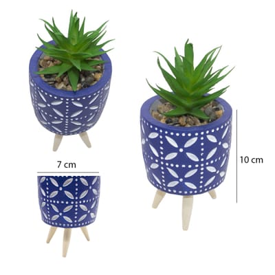 MACETA C/PLANTA Y BASE ESTILO NORDICO