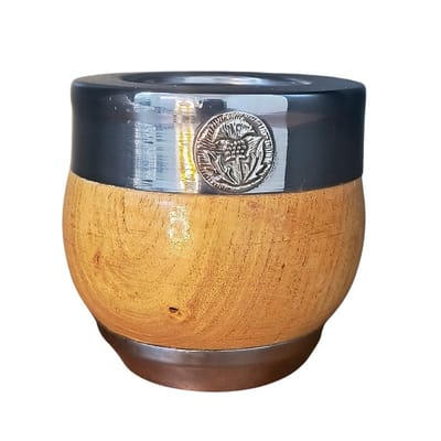 MATE IMPERIAL ALGARROBO CON BASE Y VIROLA DE ACERO