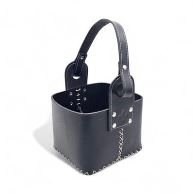 CANASTA DE CUERO PREMIUM LISA