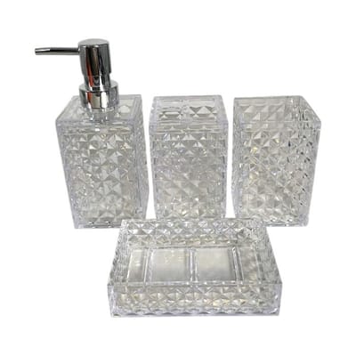SET DE BAÑO X 4 PCS DIAMOND WHITE