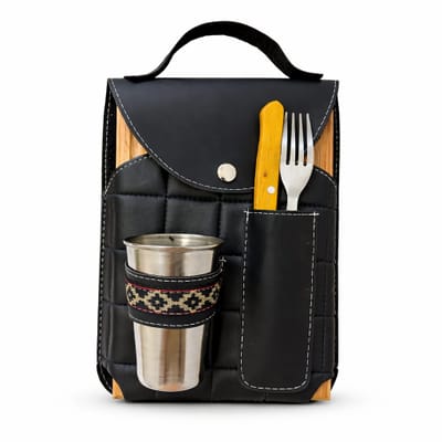 SET DE ASADO CON VASO Y CUBIERTOS