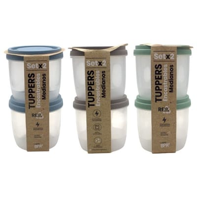 SET X 2 TUPPER MEDIANO BAMBU